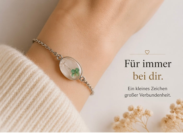 Erinnerungs-Armkette mit Fell, Asche oder Buchstabe