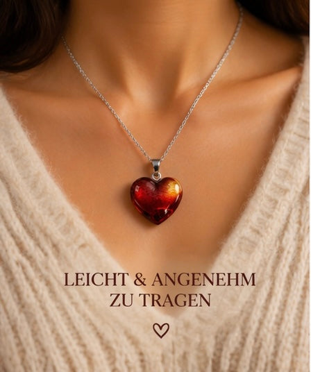 Rote Herzkette – Handgefertigtes Unikat