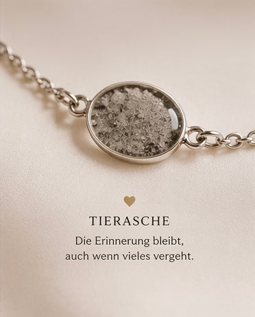 Erinnerungs-Armkette mit Fell, Asche oder Buchstabe