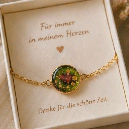 Personalisiertes Erinnerungs-Armband mit Tierfell oder Asche – Handgemacht