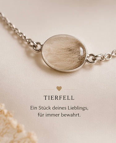 Erinnerungs-Armkette mit Fell, Asche oder Buchstabe